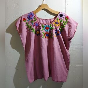 Floral Embroidered Pink Top ( Bag C )